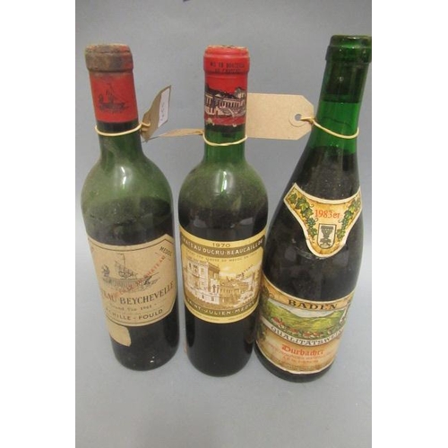 455 - 2 bottles vintage medoc, comprising 1 1961 Chateau Beychevelle, Achille-Fould, 1 1970 Chateau Ducru-... 