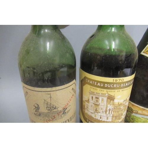 455 - 2 bottles vintage medoc, comprising 1 1961 Chateau Beychevelle, Achille-Fould, 1 1970 Chateau Ducru-... 