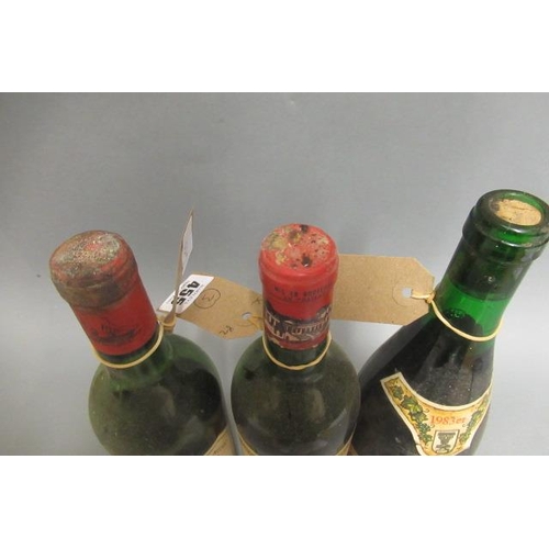 455 - 2 bottles vintage medoc, comprising 1 1961 Chateau Beychevelle, Achille-Fould, 1 1970 Chateau Ducru-... 