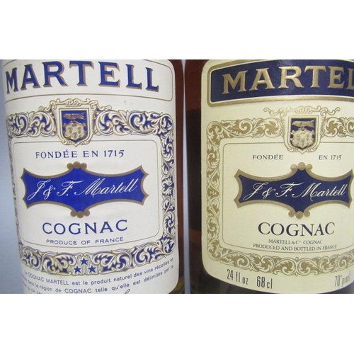 46 - 2 bottles Martell 3 star cognac