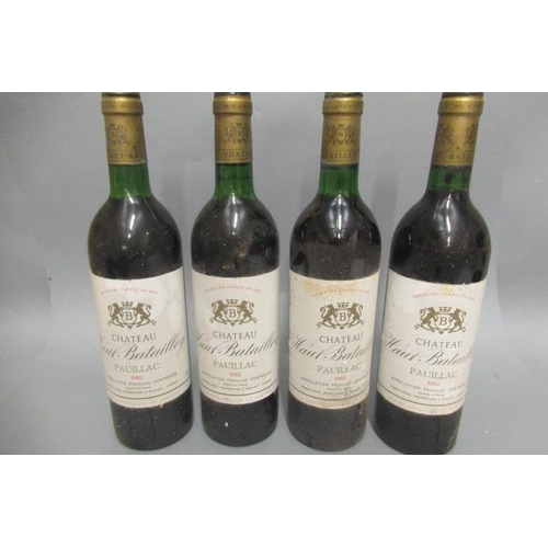 474 - 4 bottles Chateau Haut-Batailley, 1982, grand cru classe, pauillac