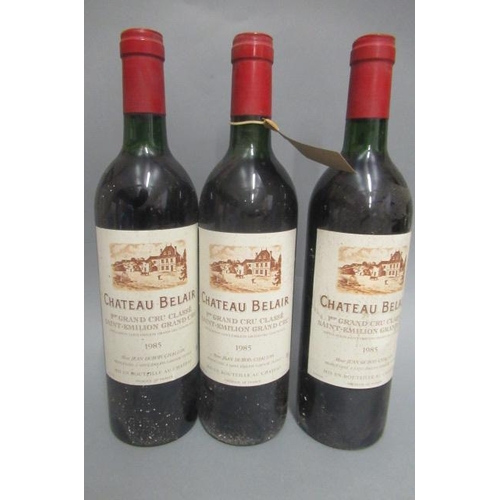 476 - 3 bottles Chateau Belair, 1985, Saint-Emilion, 1er grand cru classe