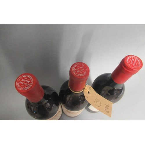 476 - 3 bottles Chateau Belair, 1985, Saint-Emilion, 1er grand cru classe