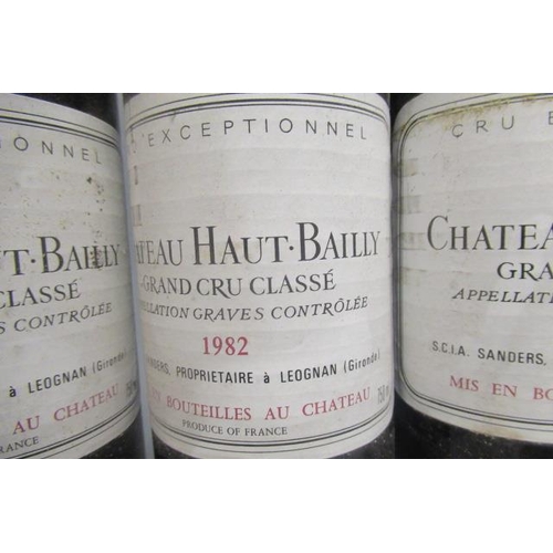 482 - 4 bottles Chateau Haut-Bailly, 1982, appelation Graves controlee, cru exceptionnel