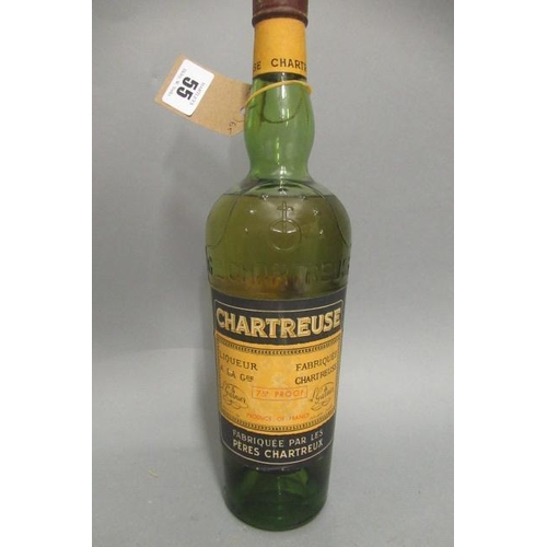 55 - 1 vintage bottle Green Chartreuse liqueur, 75° proof, Garnier