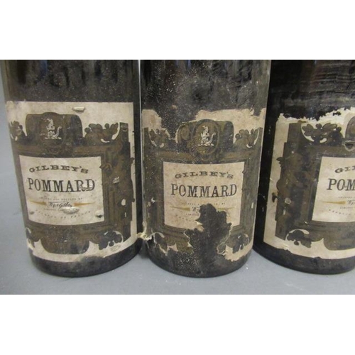 563 - 3 half bottles Gilbeys Pommard