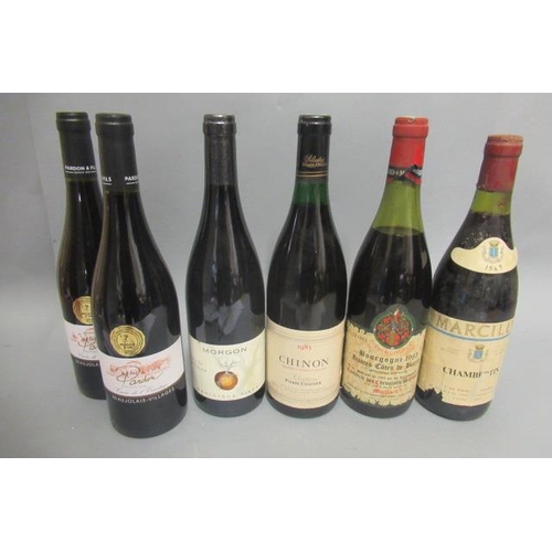 566 - 6 bottles of red Burgundy, comprising 2 bottles 2014 Domaine Pardon, 1 1969 Chambertin, Marcilly, 1 ... 