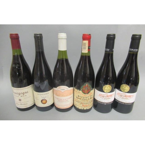 567 - 6 bottles of red Burgundy, comprising 2 2014 Beaujolais-Villages, Domaine Pardon, 1 1986 Santenay La... 