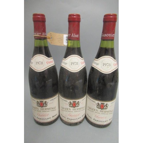 569 - 3 bottles Crozes Hermitage, 1978, Chalabert, Paul Jaboulet