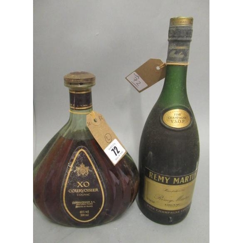 72 - 1 bottle Courvoisier XO cognac, together with 1 bottle Remy Martin VSOP fine champagne cognac (2)