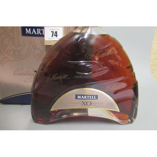 74 - 1 bottle Martell XO Extra Old cognac, boxed