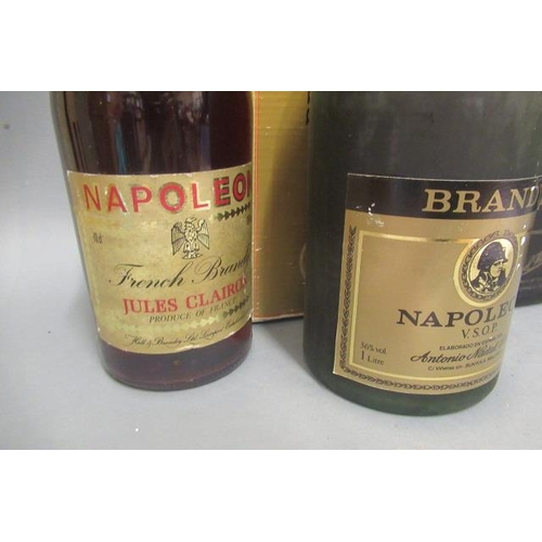 77 - 4 bottles of liqueur, comprising 2 bottles Michel Faure XO Armangnac, 1litre boxed Napoleon 12yr old... 