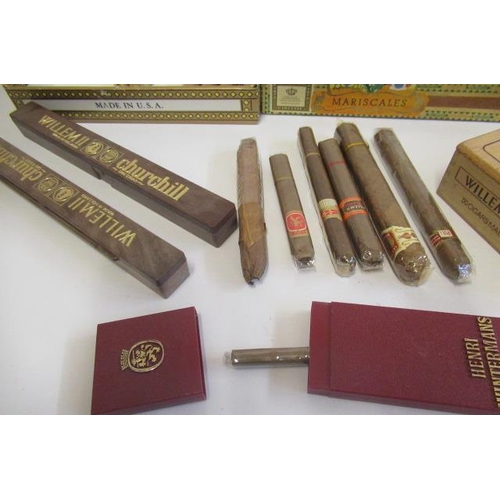 91 - A collection of cigars, comprising a box of 12 Balmoral cigars in original box,10 Churchill Smart ci... 