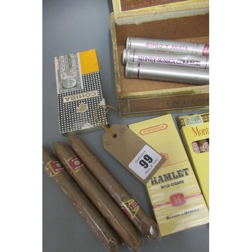 99 - An assortment of cigars, comprising 21 Havana Milds cigars, 4 Montecristo Puros, 3 King Edward, 1 Ro... 