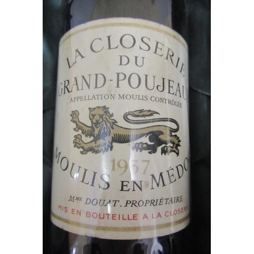 435 - 1 bottle La Closerie du Grand-Poujeaux, 1937, Moulis en Medoc, in presentation case