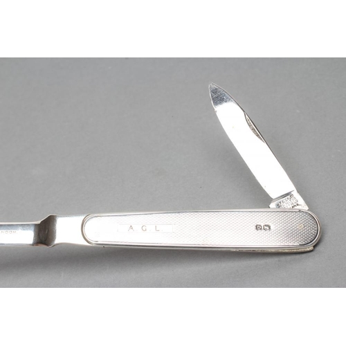 145 - A SILVER PAPER KNIFE/PEN KNIFE, maker Harrison Fisher & Co., retailed by Dunhill, Sheffield 1949, wi... 