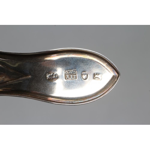 161 - A GEORGE III SILVER CADDY SPOON, maker John Young & Sons, Sheffield 1805, with leaf bowl, the handle... 