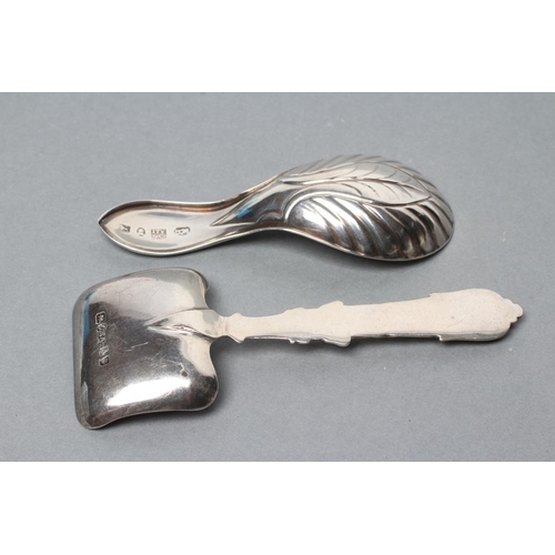 161 - A GEORGE III SILVER CADDY SPOON, maker John Young & Sons, Sheffield 1805, with leaf bowl, the handle... 