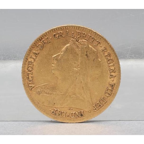 308 - A VICTORIA OH HALF SOVEREIGN, 1898, 4g (Est. plus 17.5% premium)