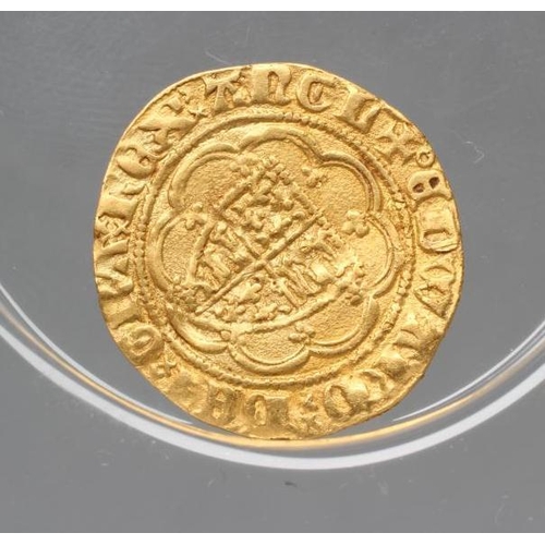 318 - AN EDWARD III GOLD QUARTER NOBLE, 1327-1377, G/VF, in Royal Mint sealed case with certificate (Illus... 