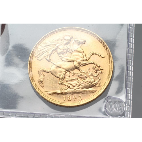 324 - A VICTORIA GOLD £2, 1893, 16g (Est. plus 17.5% premium)