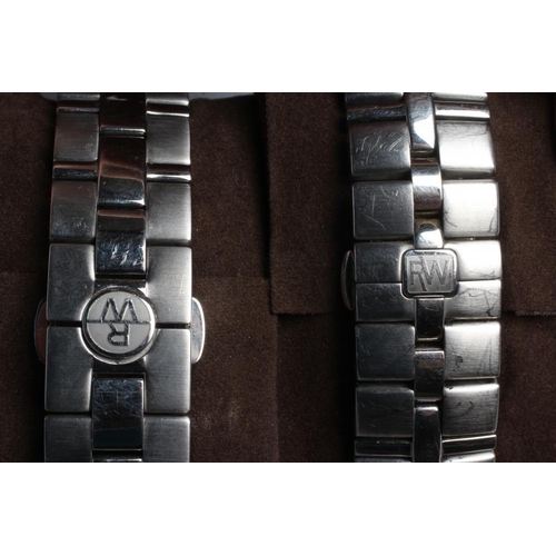 352 - TWO GENTLEMAN'S RAYMOND WEIL WRISTWATCHES, comprising white dial with applied stainless Roman numera... 