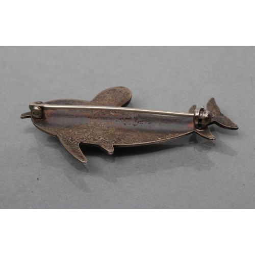 374 - A GEORG JENSEN SILVER HAWAII DOLPHIN BROOCH, designed by Arno Malinowski, No.317, stamped Sterling, ... 