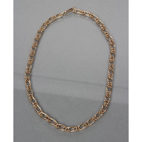 388 - A 9CT GOLD TRIPLE CURB CHAIN NECKLACE, Birmingham 1998, with lobster clasp, 28.6g (Est. plus 21% pre... 