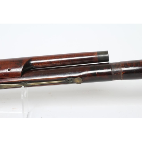 527 - A STAINED WOOD MILLHOUSE BASSOON, c.1800, with brass keys, impressed maker's name, 48