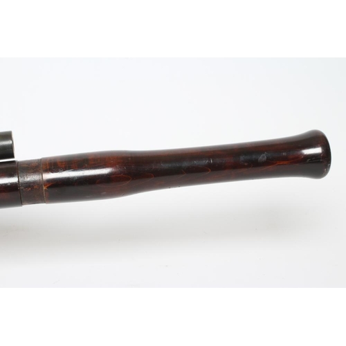 527 - A STAINED WOOD MILLHOUSE BASSOON, c.1800, with brass keys, impressed maker's name, 48