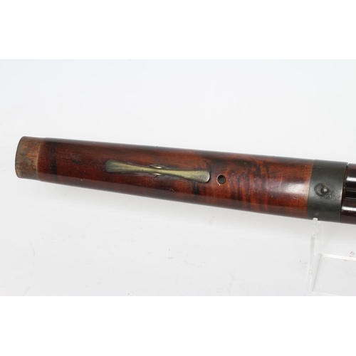 527 - A STAINED WOOD MILLHOUSE BASSOON, c.1800, with brass keys, impressed maker's name, 48