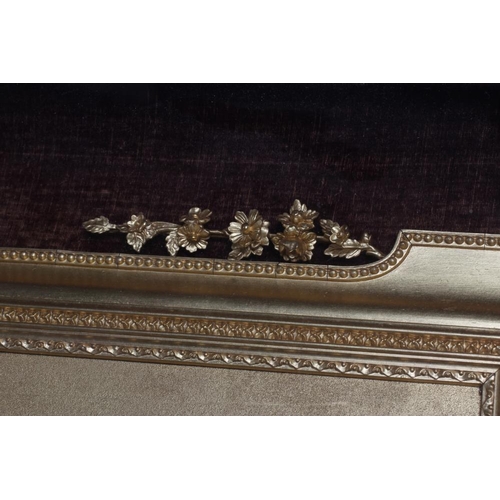 539 - A VICTORIAN GILT GESSO PICTURE FRAME of earred oblong form with pierced scroll surmount hanging flor... 