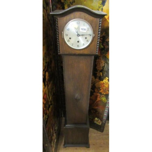 1036 - OAK GRANDMOTHER CLOCK