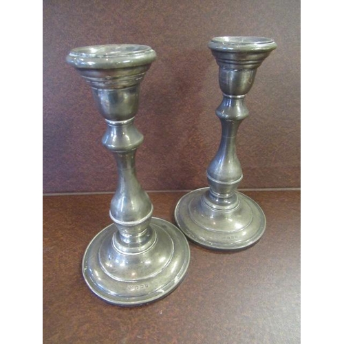 262 - PAIR OF SILVER CANDLESTICKS