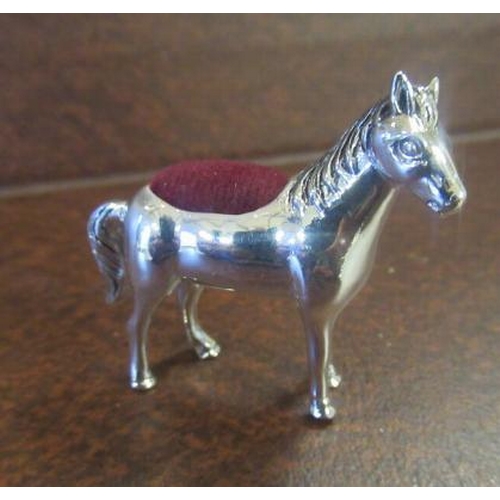 265 - SILVER HORSE PIN CUSHION