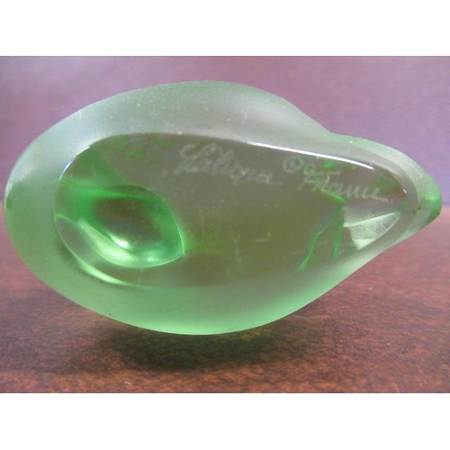 352 - LALIQUE GREEN GLASS DUCK