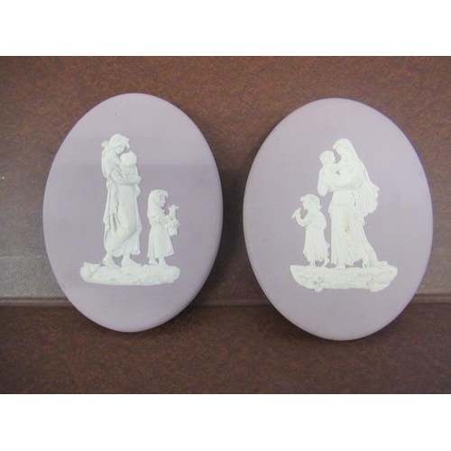 398 - PAIR OF OVAL WEDGWOOD PLAQUES