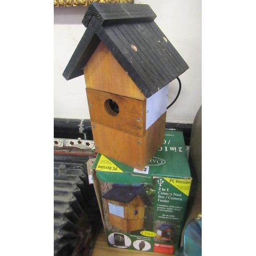 483 - BIRD NESTING BOX WITH CAMERA AND MICROPHONE ETC