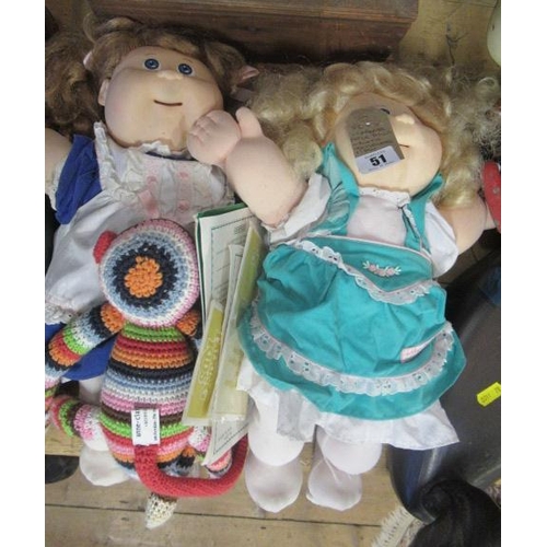 51 - TWO CABBAGE PATCH DOLLS AND CERTIFICATES