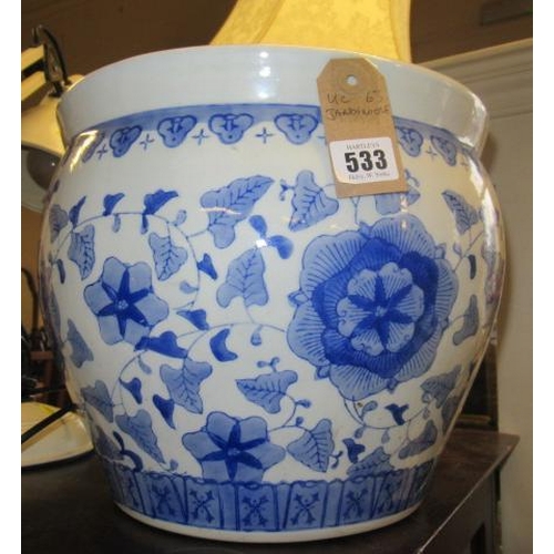 533 - BLUE AND WHITE JARDINIERE