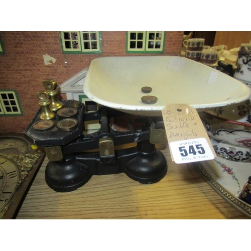 545 - ANTIQUE SCALES AND WEIGHTS