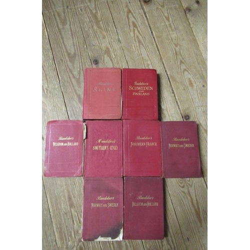 556 - BOX OF BAEDEKER EUROPEAN BLUE GUIDE BOOKS