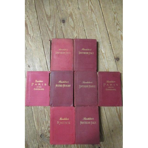 556 - BOX OF BAEDEKER EUROPEAN BLUE GUIDE BOOKS