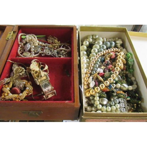 226 - TWO BOXES OF COSTUME JEWELLERY