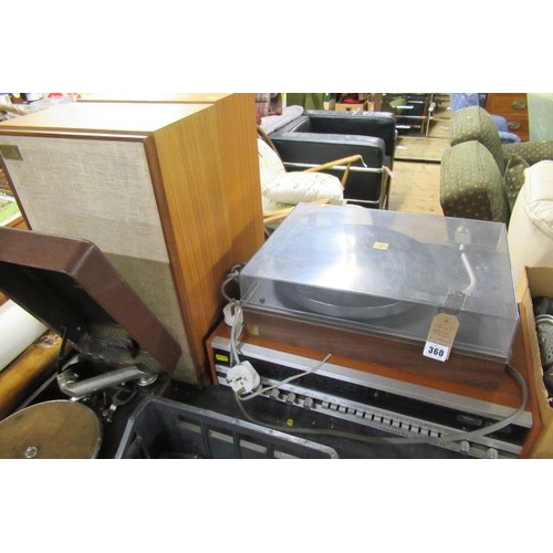 360 - ACOUSTIC RESEARCH RECORD PLAYER   TANDBERG TUNER AND A PAIR OF ACOUSTIC RESEARCH NUMBER 6 SPEAKERS