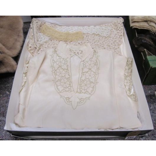 395 - LACE TRIMMED SILK AND OTHER CLOTHING