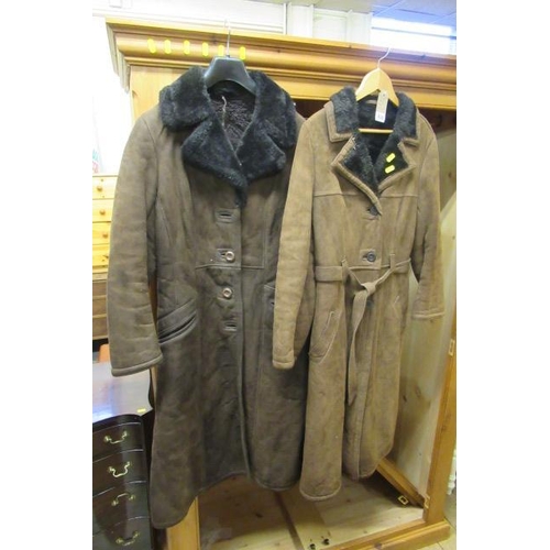 434 - TWO FULL LENGTH SHEEPSKIN COATS