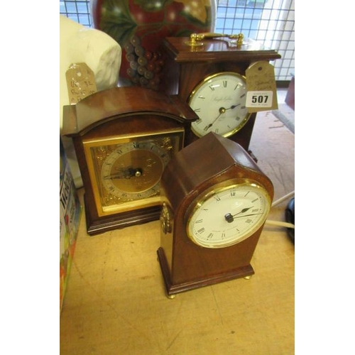 507 - THREE CARRIAGE CLOCKS