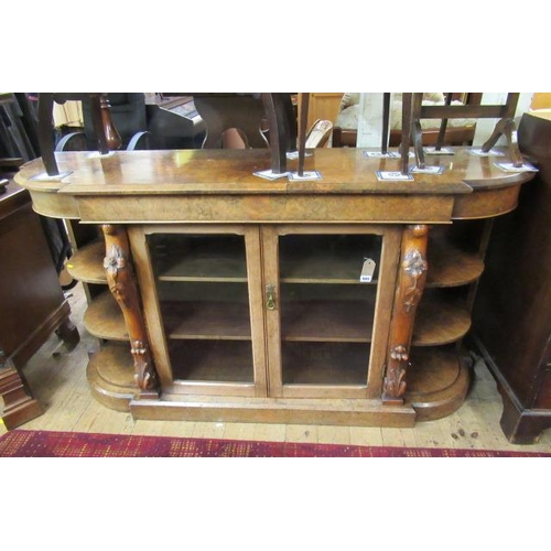 989 - VICTORIAN BURR WALNUT CREDENZA