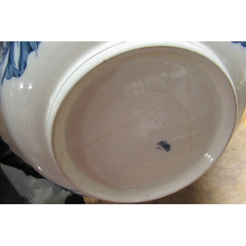 95 - BLUE AND WHITE WASH JUG AND BOWL